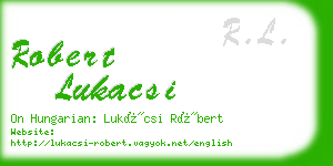 robert lukacsi business card